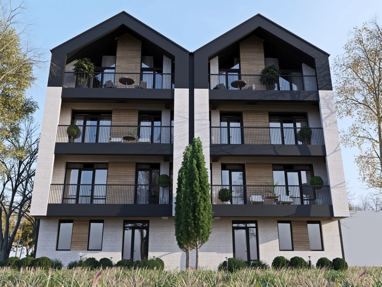 Four-storey Apartment Building პროექტის ხედი 2
